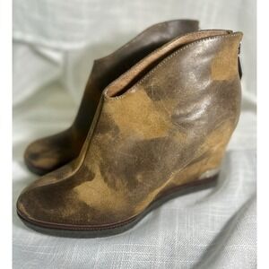 Donald J Pliner Saddle Vintage Brown Leather Ankle Boots DAFNE Womens Size 8.5